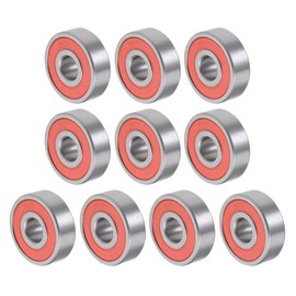 QUARKZMAN 6301-2RS Grooved Ball Bearings x 10 Pieces Chrome Steel Double Sealed for Mechanical Devices and Household Equipment [ID 12 mm x AD 37 mm x D 12 mm]