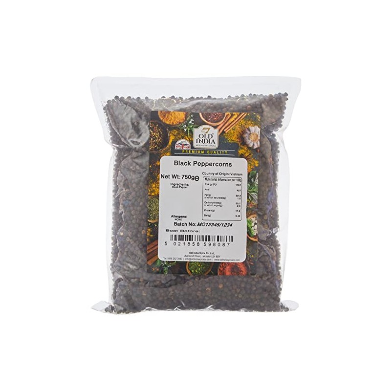 Old India Black Peppercorns 750g