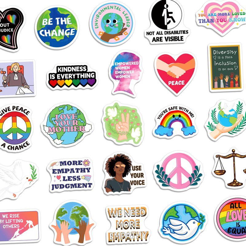 Rzaemuush 200PCS Social Justice Stickers - Human Rights, Equality, Activism