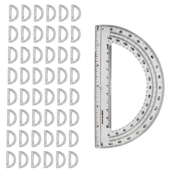 Moda West 96-Pack of 180-Degree Protractors - Bulk School Supplies