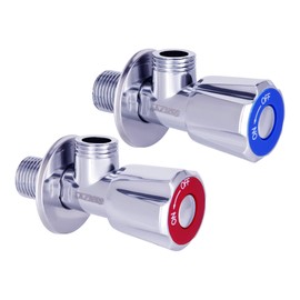 Lazardo 2x Angle Valve Washbasin Wall Connection Regulating Valve 3/8 Inch Tap Connection Shut-off Valve