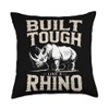 Rhino Build Tough Like A Rhino Animal Throw Pillow