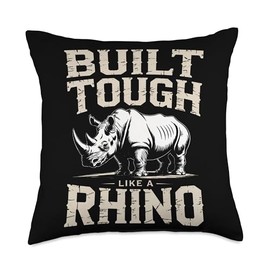 Rhino Build Tough Like A Rhino Animal Throw Pillow