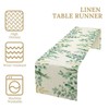 Linen Table Runner Pumpkins Patterns-Washable Rustic Farmhouse Kitchen Dining Table