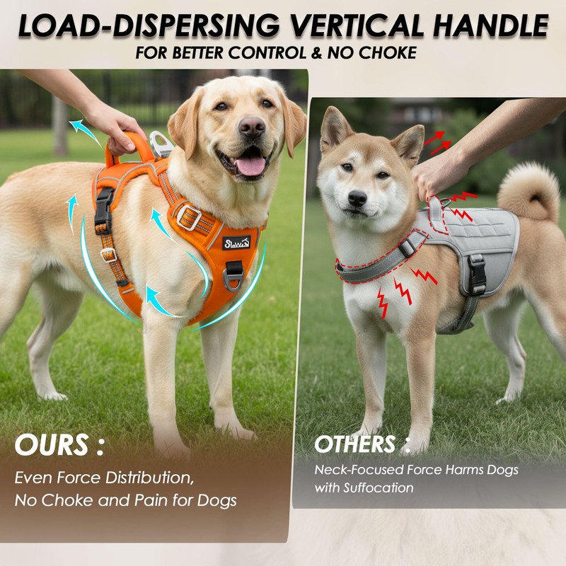 SlowTon No Pull Dog Harness, Heavy Duty No Choke Pet