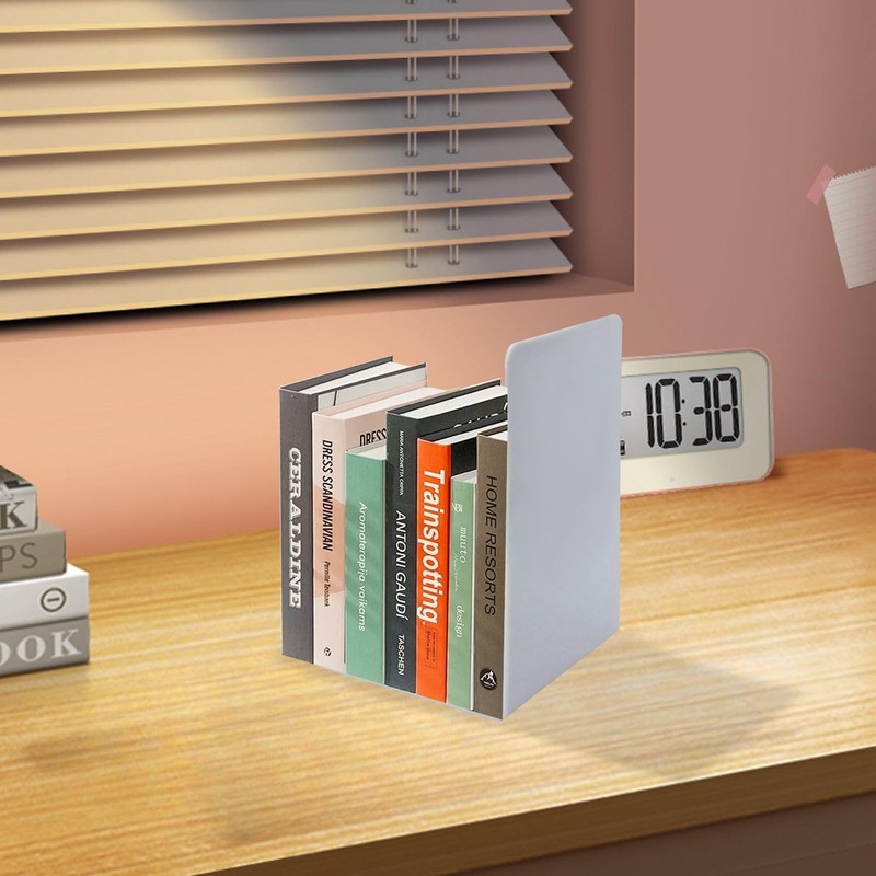 KKLM Bookends, Black, Set of 2, 4 Pieces, Non Slip