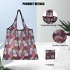 QttvbTna Large Foldable Shopping Tote Bag, 2 pcs Foldable Reusable