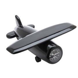 SANIS Hi Wing Wooden Plane Desk Clock (Black)