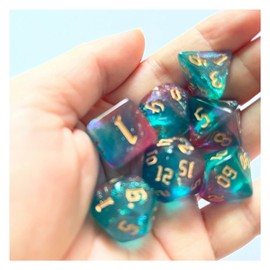 7pcs Dice Glitter Polyhedral Dice Set for Table Game, 7-Die Dice DND Polyhedral Dice Set Role Playing Dice, Gaming Dices