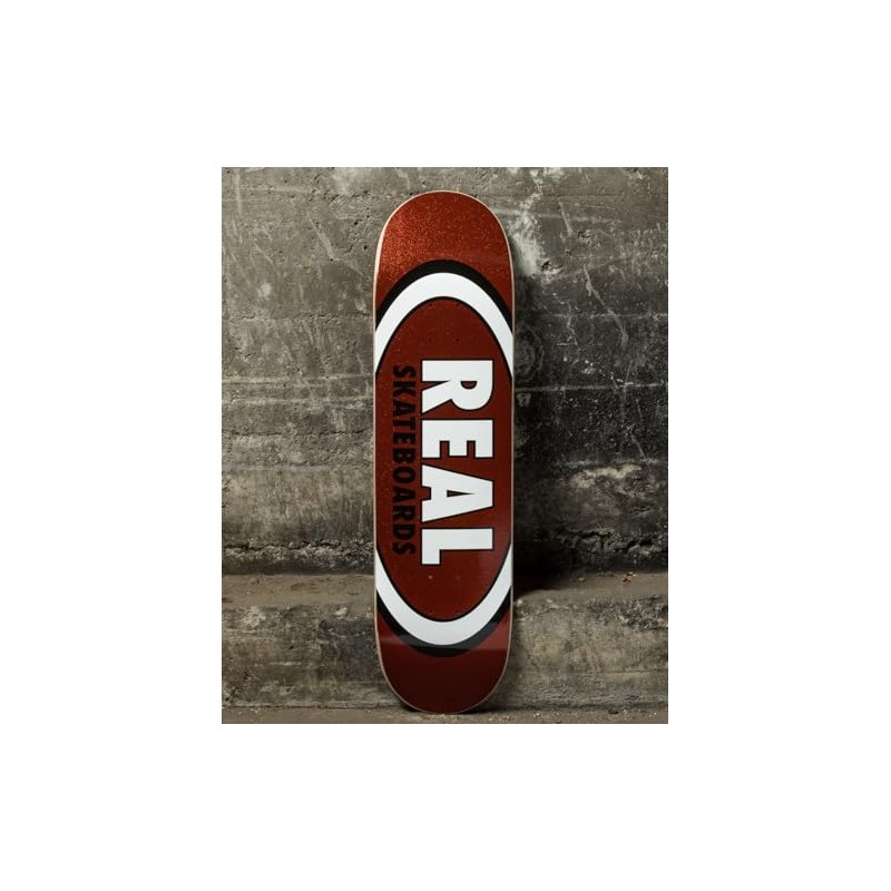 Real Skateboard Deck Easy Rider Glitter Oval Red Fire 8.5"
