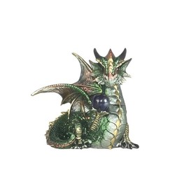 ICE ARMOR 6.5" W Green Dragon with Crystal Figurine Statue Sculpture Ornament Decoration Home/Room Decor Ideas for Housewarming, Holidays and Birthdays Great Collectible Addition