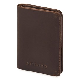 STILORD 'Levent' Mini Credit Card Holder Leather Slim Wallet - Small Genuine Leather Wallet Card Holder for 10 Cards - Credit Card Holder Wallet RFID - Men Women, Sapelli - Brown, Credit card sleeve
