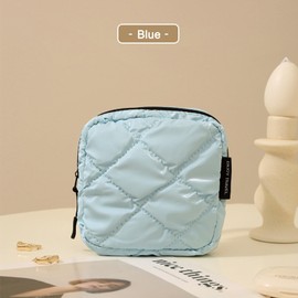 Gidary Makeup Bag Travel Cosmetic Bag, Toiletry Bag, Nylon Zipper Pouch Purse Storage Bag Cosmetics Organizer, Womens Make Up Bag Tote,Small Makeup Bags Blue