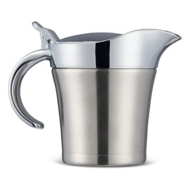 Oak & Steel - Double-Walled Insulated Gravy Sauce Thermal Jug, 480ml with Easy Lift Lid - Milk, Custard & Cream Boat for Dinner Party Gift, Wedding and Birthday Party Gift