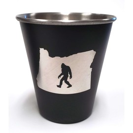 SQUATCH METALWORKS Oregon Bigfoot Shot - Glass Sasquatch Drinking Gift for Pacific Northwest, Bigfoot Lovers, Stainless Steel…