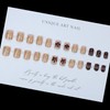 24Pcs Flower Press on Nails Short Square Nails French Tip