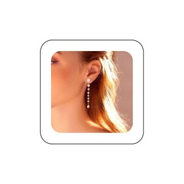 Aneneiceera Vintage Pearl Tassel Drop Earrings Gold Pearl Chain Earrings Long Linear Pearl Earrings Minimalist Long Chain Earrings Jewelry for Women