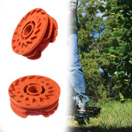 10 Pieces Grass Trimmer Spools Strimmer Refill Line with 2 Spool Caps Compatible with WORX WA0007 WG105 WG106 WG108 WG109 WG112 WG113 WG115 WG116 WG117 WG117 WG117 WG111 18, WG118, WG1118, WG1118