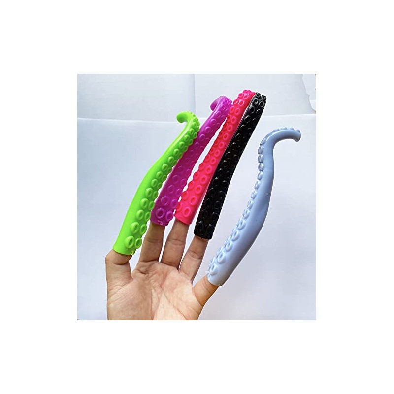 Carykon 10 Pcs Octopus Tentacle Finger Puppets, Assorted Color