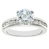 Silver Cubic Zirconia Engagement Ring with Cubic Zirconia shoulders S