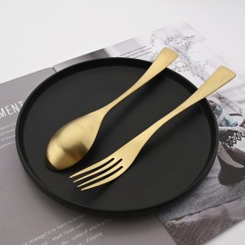 Uniturcky Luxury 18/10 Stainless Steel Matte Champagne gold Flatware Set - Silverware C...