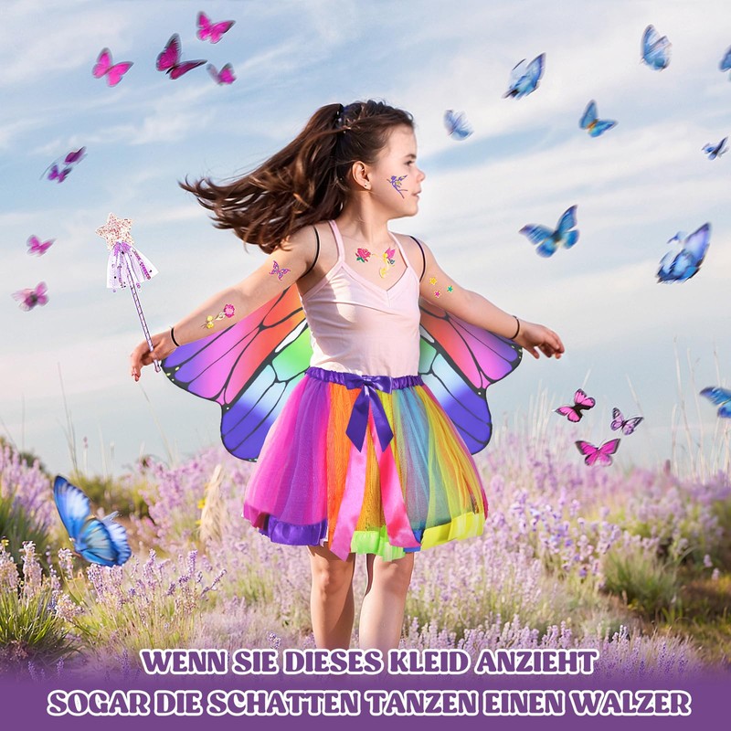 17-piece butterfly costume for children, butterfly costume girls, fancy dress