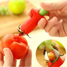 2 Pieces Strawberry Slicer, Strawberry Huller, Cherry Fruit Vegetable Strawberry Stem and Leaf Remover, Strawberry Slicer Kitchen Gadget Fruit Slicer for Baking and Jam Making