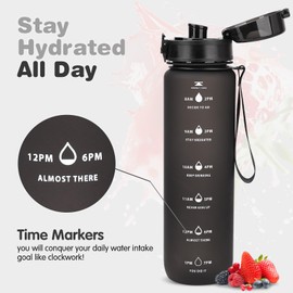 Gobravio Water Bottle 1l, Drinking Bottle BPA Free, Sports Water Bottle Leakproof Dishwasher Safe Water Bottle for Teenager, Adult, Sports, Hiking, Gym, Outdoor, School & Office