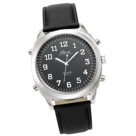 Atlanta Talking Wrist Watch Quartz Black | Mens Watch | Quartz | Silver