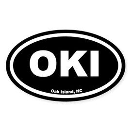 CafePress OKI Oak Island, NC Black Euro Oval Sticker Oval Car Bumper Sticker