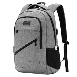 Mecrowd Laptop Backpack for Women, Anti Theft Backpack with USB Charging Port, 15.6 Inch Large Backpack for Travel Business (Grey)