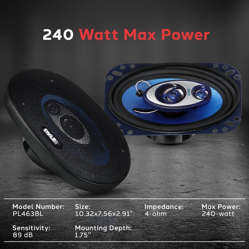 Pyle 4'' x 6'' Three Way Sound Speaker System -
