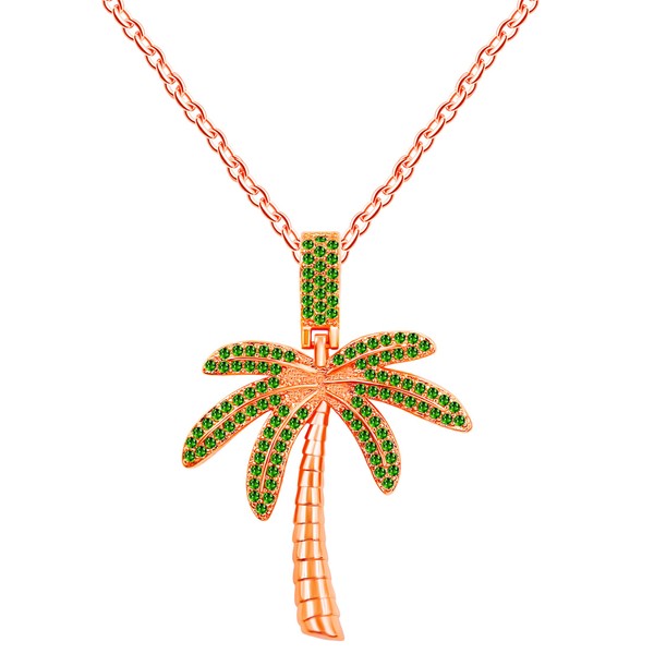 Vivaday Tropical Palm Tree Beach Necklace with Pendant | Green