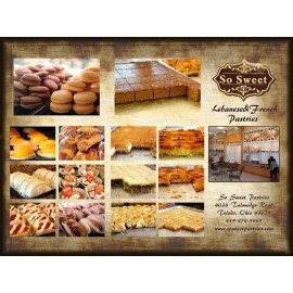 So Sweet Lebanese & French Pastries 3 LB OF ASSORTED SMALL BAKLAVA TRAY OF WALNUT, ALMOND AND PISTACHIOS