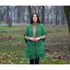 SAOL Ladies Merino Wool Pocket Shawl (Green)