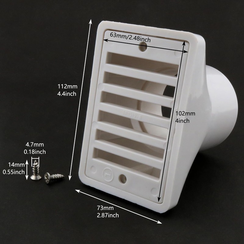 LUORNG 2.5 Inch White Floor Drain Swimming Pool Water Overflow