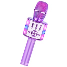 Amazmic Toys for Girls, Kids Karaoke Microphone Toddler Microphone for Kids with Lights, Birthday Gift for Girls, Boys Toy Age 3 4 5 6 7 8+(Light Purple)