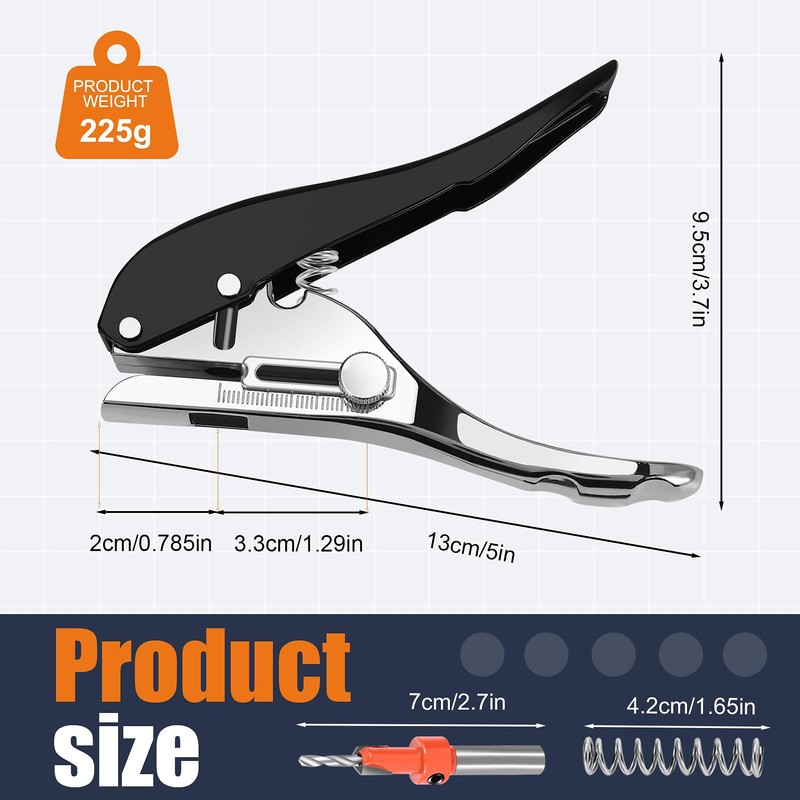 Aswalling 2 Pcs Woodworking Tool Plier Card Hole Punch Set