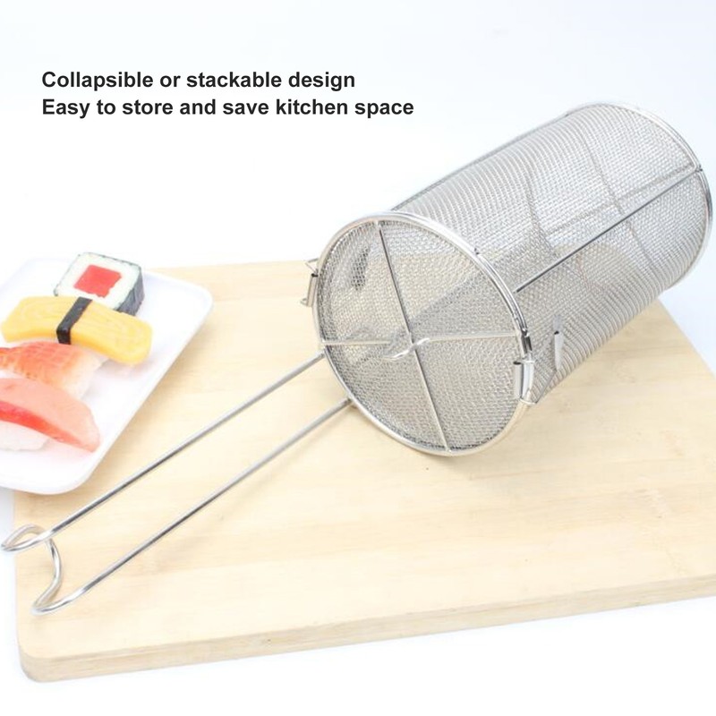 Stainless Steel Spice Seasoning Strainer Collapsible Telescopic Handle Soup Seasonings