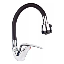 CNX Mezcladora Monomando Con Cuello Flexible Negro