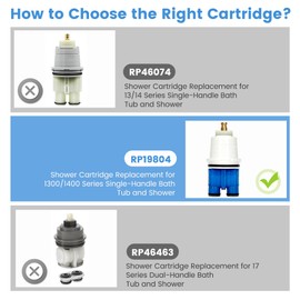 RP19804 Shower Cartridge Compatible with Delta Faucet 1300/1400 Series Tub and Shower Valves, RP19804 Cartridge Replacement Kit Include RP22734 Bonnet Nut, Fits Select Monitor Valves 1993-2007