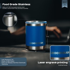 WYMM Groomsmen gifts- set of 2 Groomsman 10oz stainless steel tumblers/Mugs for hot or cold drinks- Can be used as bachelor party gifts from the groom, or a gift for the groom from the bride