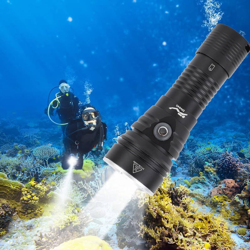 Scuba Diving Flashlight 3000LM IPX8 Waterproof Dive Light Underwater 328ft