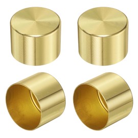 uxcell 4Pcs Metal Furniture Feet Cover, 1.5 x 1.14 Inch Round Furniture Pads Leg Cover Gold Table Foot Cap Floor Protector for Chair, Table, Sofa, Bed