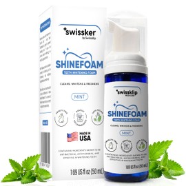 Swissklip Teeth Whitening Foam | Mint Flavor Whitening Toothpaste | Teeth Whitener I Professional Teeth Whitening Kit | 100% Vegan - Made in USA - 1.69 oz - Pack 1