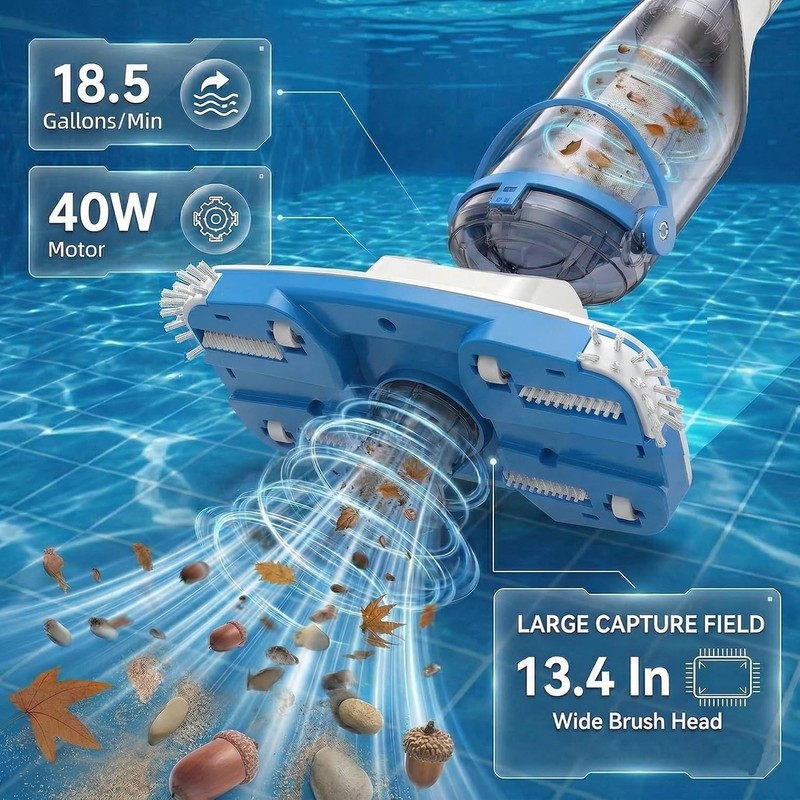 Consciot Pool Vacuum for Above Ground Pool & Inground Pool,