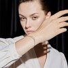 Sterling Silver Star Double Bracelet White Zircon with Pentagram Rolo