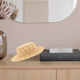 JOINPAYA Mini Straw Hats 6 Inch Dollhouse Cowboy Hats Tiny Doll Hats Miniature Knitting Hat Doll Headwear Decoration for DIY Crafts