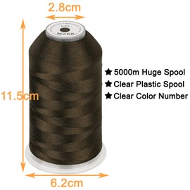 New brothread - Single Huge Spool 5000M Each Polyester Embroidery Machine Thread 40WT for Commercial and Domestic Machines -Olive Drab (Janome Color)