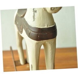 ARTIBETTER Home décor Bookshelf Statue Horse Rocker Woodsy Decor Vintage Decor Rocking Horse Sculpture Miniature Rocking Horse Rocking Chair Animal Figurine Household Wooden Pendant